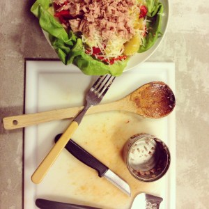 Lauwwarme tonijnsalade met paprika